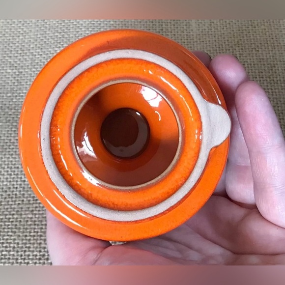 Vintage Ceramic Coffee Pot Brown Orange Mid Century Modern MCM 70s Goblin Core - Picture 7 of 8